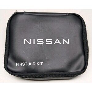 Nissan Portable Black First Aid Set with Bandages, Tape, Scissors, Gloves